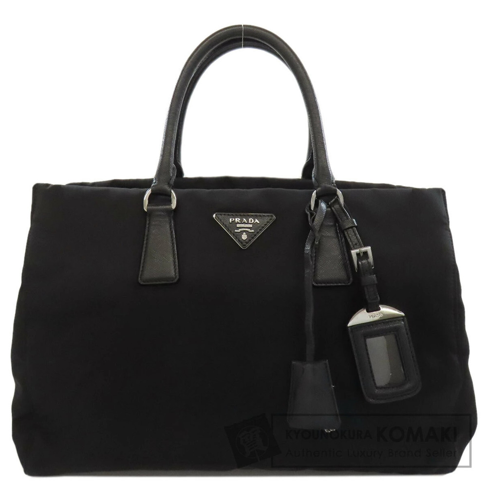 Prada Tessuto handbag iconic enamel triangle Black